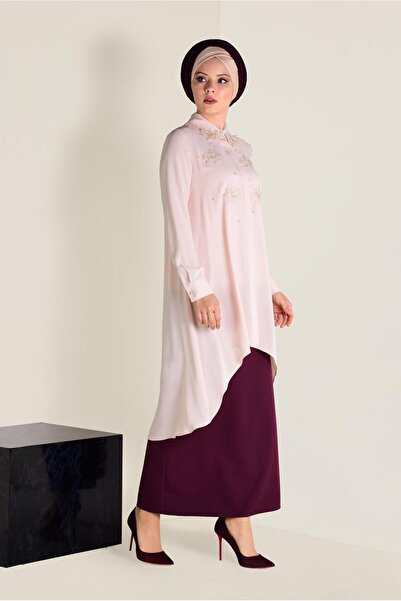 Alvina GÜPÜR VE BONCUK İŞLEMELİ GENİŞ KESİM TUNİK 4237