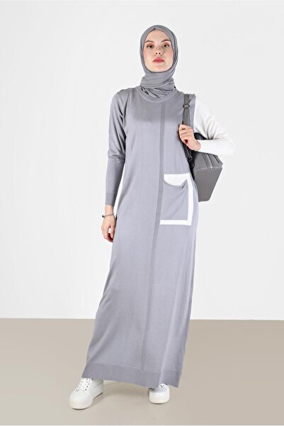 Alvina فستان تريكو بلونين مع تفاصيل جيوب 42115