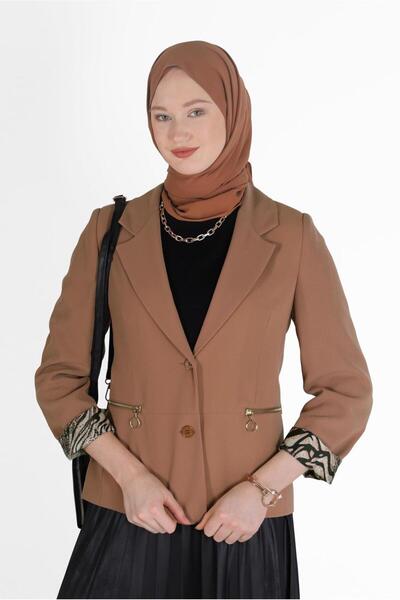 Alvina LINING PATTERNED CLASSIC COLLAR JACKET 42237