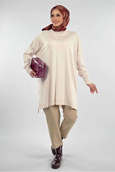 TRENDTESETTÜR ΓΥΝΑΙΚΕΙΟ ΜΠΕΖ (ΠΕΤΡΑ) ΤΟΥΝΙΚ ΜΕ ΛΕΠΤΟΜΕΡΕΙΕΣ ΠΕΡΛΕΣ T 90381