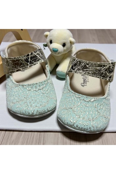 Balgüneş Tekstil Starred Baby Shoes Booties Mint Green