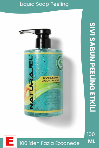 Naturalite صابون سائل 500 مل من Naturajel مع تأثير تقشير وكعب فيتامين