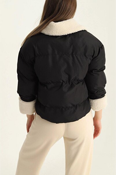 KASİDE Inflatable Coat with Fur Inside