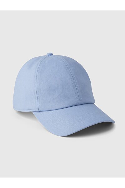 GAP Kadın Mavi Keten Karışımlı Beyzbol Şapkası