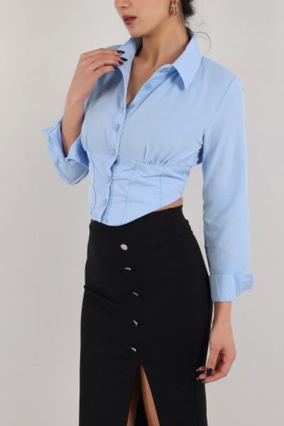 KASİDE Cămașă crop corset cu talie elastică pentru femei