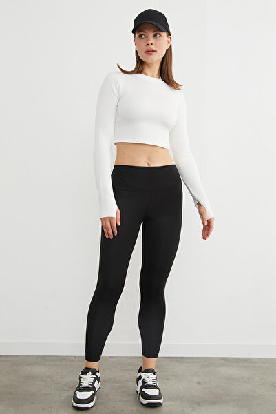 Fulla Moda Colanți cu talie înaltă cu imprimeu text activ