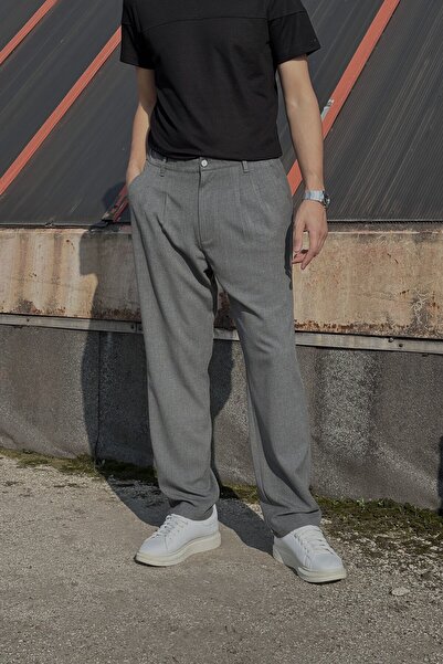 inpool Flexible and Flowy Wide Fabric Baggy Trousers with Pleat Detail ASP01 - Summer-Spring