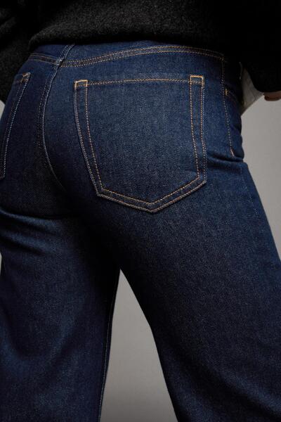Bershka Geniş paça straight fit jean