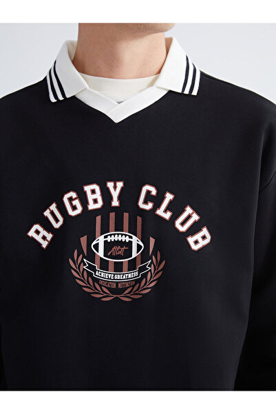 LC Waikiki Ανδρικό φούτερ Polo Neck με τύπωμα