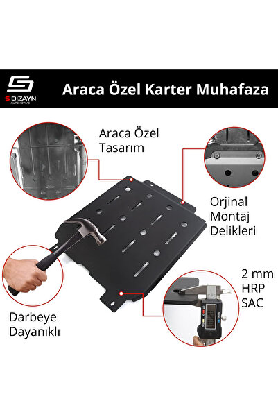 S Dizayn S-Dizayn Fiat Egea Sedan Çelik Karter Muhafaza Koruma 2015 Üzeri A+ Kalite FI-EGH-CKM