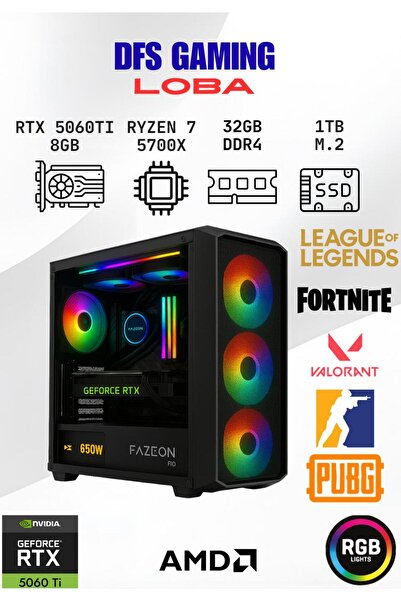FAZEON DFS Gaming LOBA RYZEN 7 5700X-B550M-RTX 5060 TI 8GB-32GB RAM-1TB M.2 S...