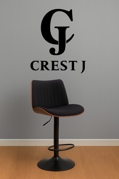 Crestj Modern Height Adjustable Bar Stool, Fabric Upholstered, 360 Degree Swi...