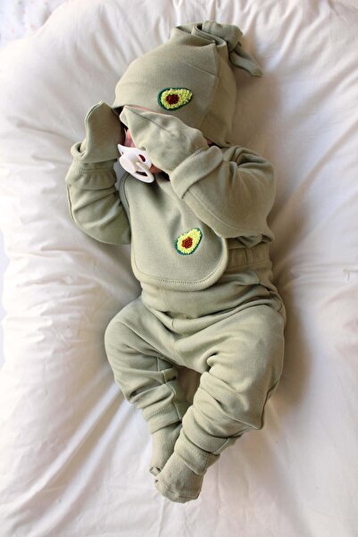 OhlalaKoala 5-Piece Avocado Embroidered Long Sleeve Newborn Set
