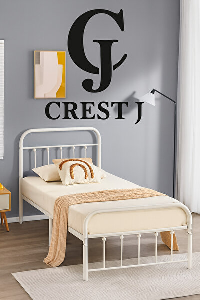 Crestj سرير معدني بتصميم كلاسيكي فيكتوري، للشباب والبالغين مقاس 1.90 م طول × ...
