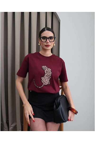 ribana TRICOU DE DAMĂ OVERSIZE CU IMPRIMEU ANIMAL LEOPARD