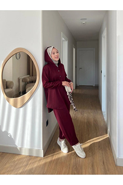 Mihran Butik Lena Modal Fabric Snap Detail Women's Hijab Two-Piece Set