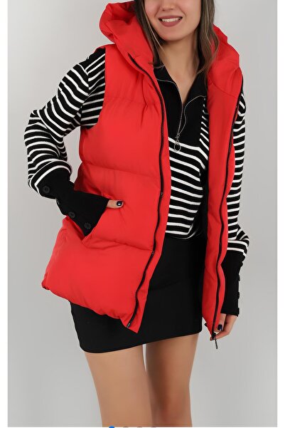 KASİDE Women's Hooded Puffer Vest