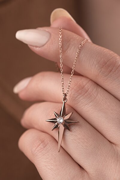 Two Arts Kadın 925 Ayar Gümüş Kuzey Yıldızı Kolye | Hediye Kutusunda