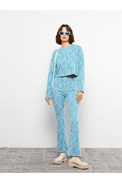 LC Waikiki Pulover de damă cu mânecă lungă cu model cu guler rotund