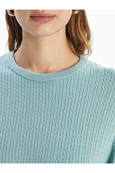 LC Waikiki Γυναικείο πλεκτό πουλόβερ με υφή Crew Neck