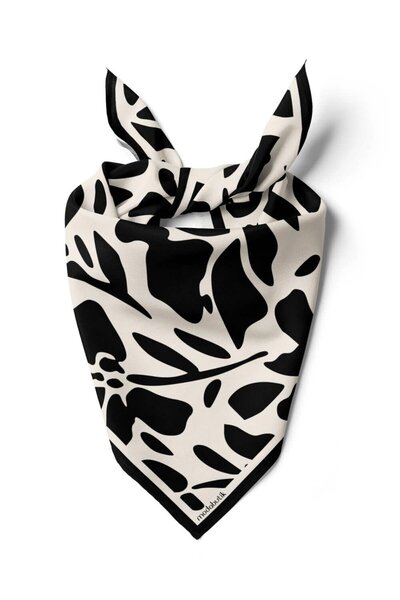 Modabutik Siyah Beyaz Desenli Bandana