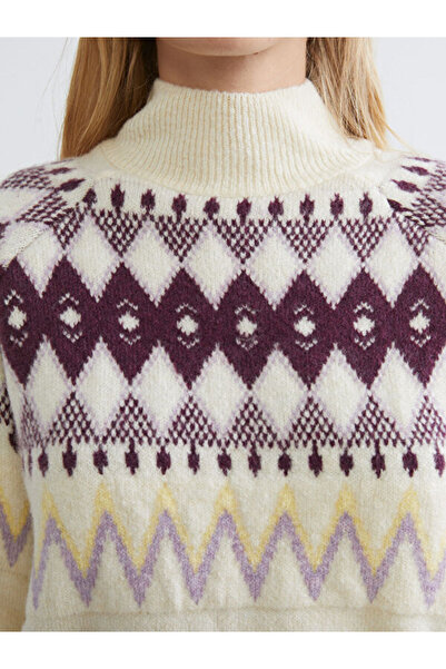 LC Waikiki Half Turtleneck Patterned Women's Knitwear Sweater