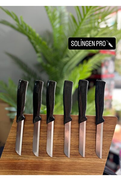 Solingen Tırtıklı Meyve ve Sebze Bıçağı 6’lı (Siyah)