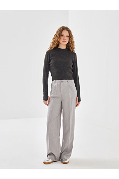 LC Waikiki Women's Half Turtleneck Textured Knitwear Sweater