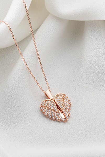 Two Arts Kadın 925 Ayar Gümüş Melek Kanadı İsimli Kolye | Kişiye Özel | Hediy...