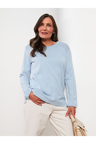 LC Waikiki Pulover de damă cu mânecă lungă, cu decolteu, cu model