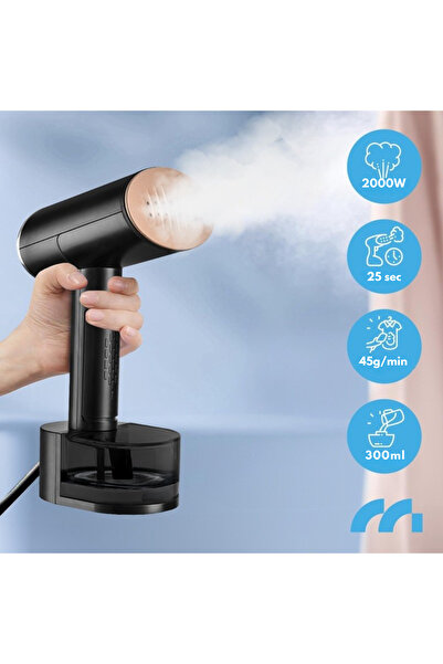 varioshop Steam Iron, VarioShop, 2000W, vertical and horizontal ironing, black, 28x11.5x13cm