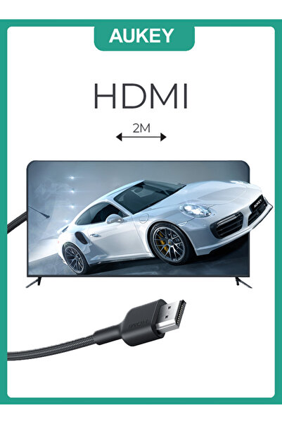 AUKEY (2-Pack) HDMI 2.0 HDMI Cable 2M H01 (1 Cable Black + 1 Cable Red) Red/Black