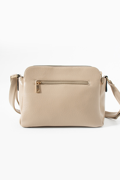 Sanmorris 3-Compartment Adjustable Strap Crossbody Bag S-1437 Sand Mat