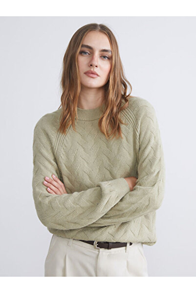 LC Waikiki Crew Neck Self-Patterned Women's Knitwear Sweater