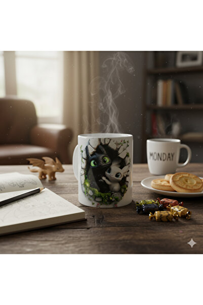 EDESİNG Cartoon Character Dragon Mug Cup