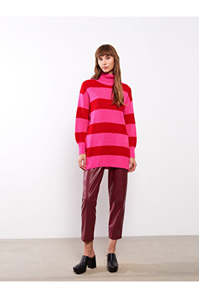 LC Waikiki Turtleneck Color Block Long Sleeve Women's Knitwear Sweater