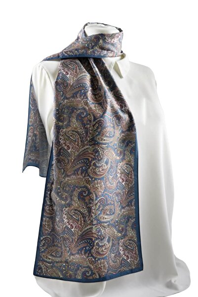 Modabutik I31 Şal Desenli Mavi Fular