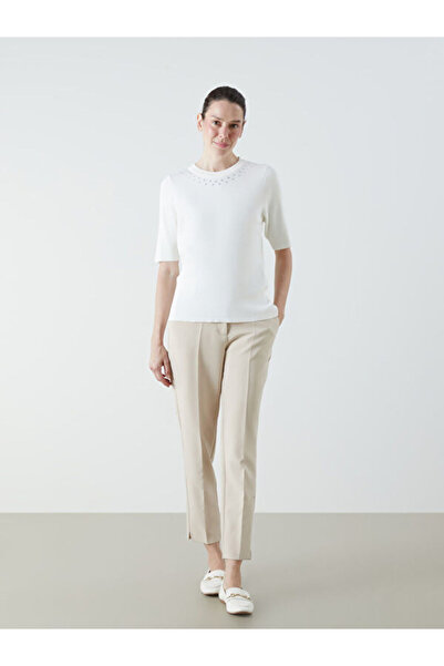 LC Waikiki Crew Neck Women's Knitwear Sweater with Stones