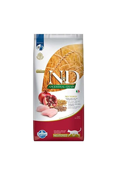 N&D Az Tahıllı Tavuk&Nar Kısır Kedi Maması 10 KG