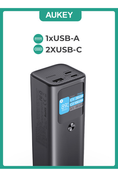 AUKEY Sprint X Power Bank 27,600 mAh 140W PD3.1 ,PB-Y45 Selver