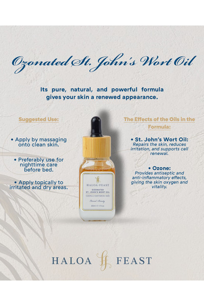 HALOA FEAST Ozonated St. John's Wort Oil 30 ml - Ozonated St. John's Wort Oil 1 Fl.Oz