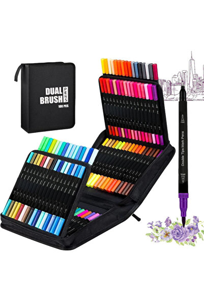 varioshop Set complet 100 markere cu varf dublu