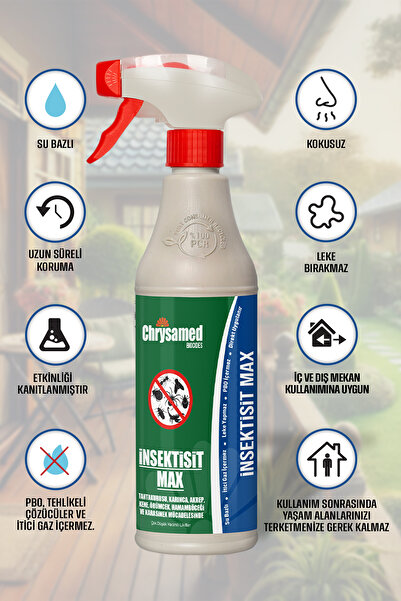 Chrysamed insektisit Max Böcek, Pire, Bit, Tahta Kurusu, Hamamböceği İlacı  500 ml Böcek İlacı