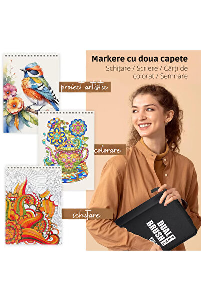 varioshop Set complet 100 markere cu varf dublu