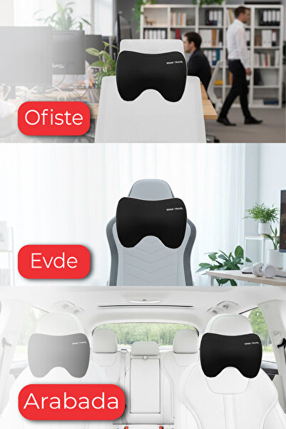 Viscofoam Carfort Büyük Visco Araç Boyun Yastığı – Ortopedik Oto Koltuk Boyun Desteği Siyah - Ergo Travel