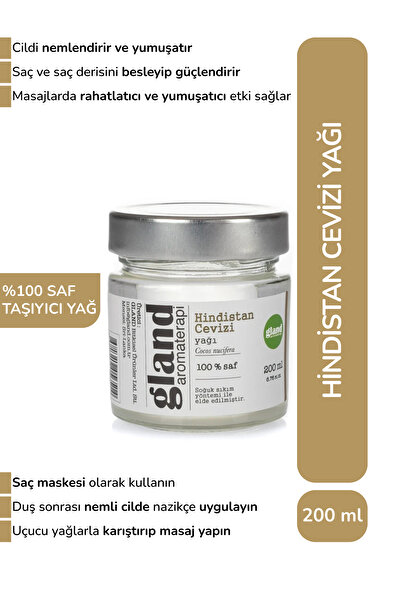 Gland Hindistan Cevizi Yağı 200 ml
