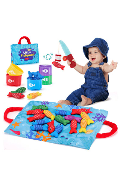 robokids Sünger Balıkçı Montessori Oyunu – 22 Parça Balık Tutma Seti