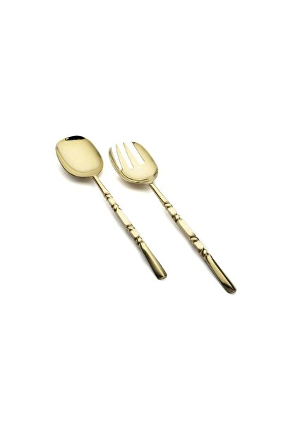 Mikasa Moor Natty Gold 2-Piece Salad Serving Set