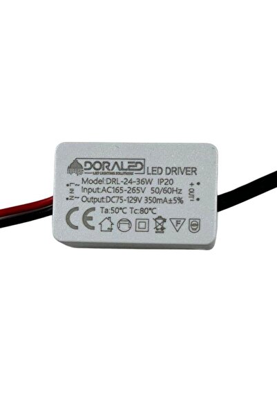 DORA LED 24-36X1W 350Ma 70-130V Power Led Driver IP20 Power Led Sürücü