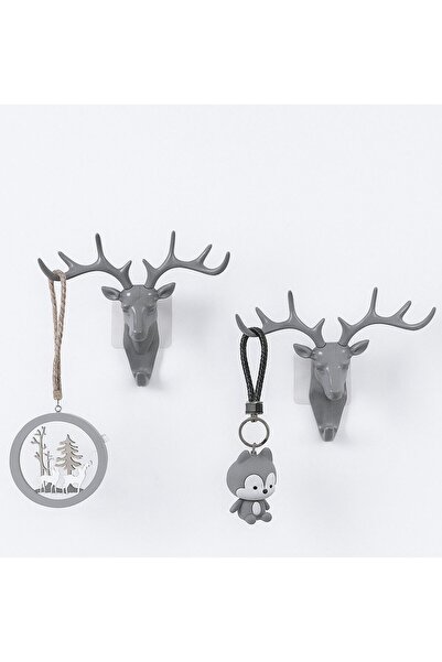 ARVALE Geyik Figürlü 9 Kancalı Duvar Askısı | Dekoratif Anahtarlık Düzenleyici, Delmeden Montaj!